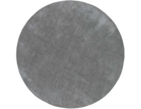 Tapis en coton et polyester effet viscose argent Undra (Diamètre 200 cm)