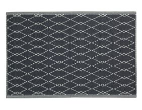 Tapis d'extérieur en polypropylène 120 x 180 cm (Losanges - Noir)