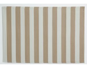 Tapis d'extérieur en polypropylène 120 x 180 cm (Rayures - Beige)