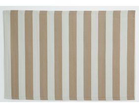 Tapis d'extérieur en polypropylène 120 x 180 cm (Rayures - Beige)