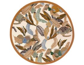 Tapis extérieur rond en polypropylène Dori 160 cm (Papaye)