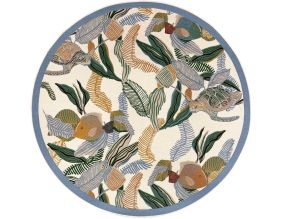 Tapis extérieur rond en polypropylène Dori 160 cm (Lagon)