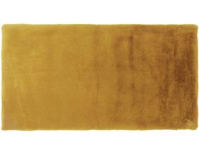 Tapis fin imitation fourrure 110 x 60 cm (Jaune moutarde)