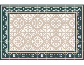 Tapis intérieur carreaux de ciment effet rosaces (90 x 60 cm)