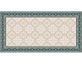 Tapis intérieur carreaux de ciment effet rosaces (140 x 70 cm)