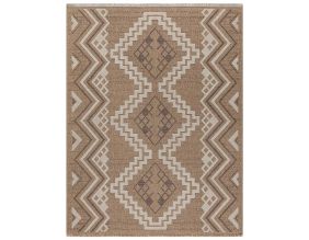 Tapis intérieur extérieur aspect jute marron Tulum 9054 (90 x 67 cm)