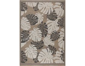 Tapis intérieur extérieur aspect jute noir Tulum 9062 noir (90 x 67 cm)