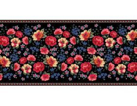 Tapis intérieur extérieur en vinyle Fleurs vintage (140 x 70 cm)