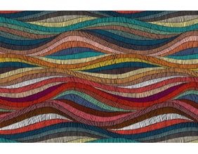 Tapis intérieur extérieur en vinyle Vagues multicolores (90 x 60 cm)