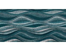 Tapis intérieur extérieur en vinyle Vagues turquoises (140 x 70 cm)