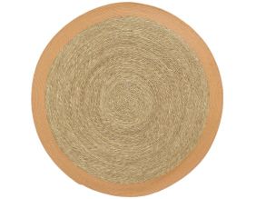 Tapis en jonc naturel bordure coloré (Orange)