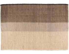 Tapis en jonc de mer et coton carbone Karan