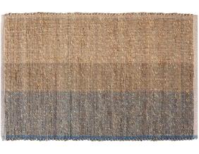 Tapis en jonc de mer et coton myosotis Karan (60 x 90 cm)