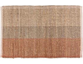 Tapis en jonc de mer et coton  terracotta Karan (60 x 90 cm)