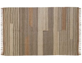 Tapis en jute naturel et coton naturel et teinté Ethnique (Naturel et gris - 160 x 230 cm)