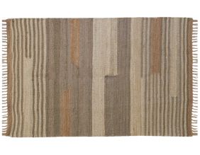 Tapis en jute naturel et coton naturel et teinté Ethnique (Naturel et gris - 120 x 180 cm)