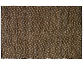 Tapis en jute et coton naturels Zig-zag (Naturel et marron - 160 x 230 cm)