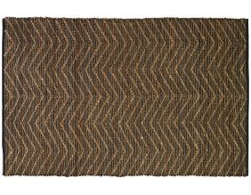 Tapis en jute et coton naturels Zig-zag (Naturel et marron - 120 x 180 cm)