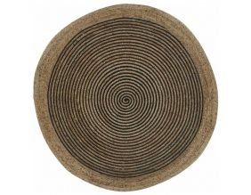 Tapis en jute et coton noir (Diamètre 150cm)