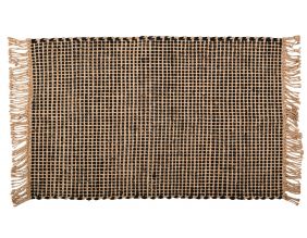 Tapis en jute naturel et noir