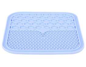 Tapis à lécher pour chien en silicone 30 x 30 cm (Bleu)
