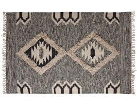 Tapis motif aztèque en coton (90 x 60 cm)