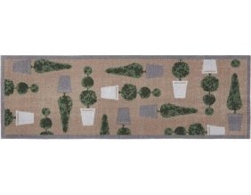 Tapis en nylon motif arbustes en pots (150 x 50 cm)