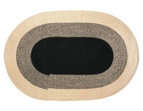 Tapis ovale en jute naturelle et teintée