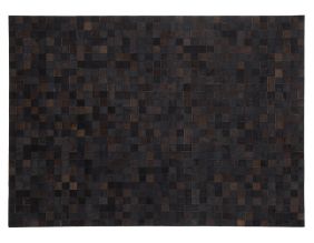 Tapis en peau de vache véritable (Mosaïque noire)