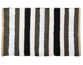 Tapis à rayures en jute naturelle et coton