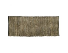 Tapis rectangulaire en jute et coton noir