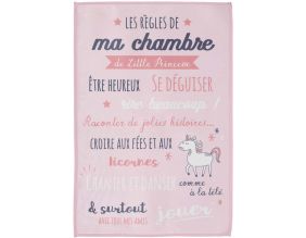 Tapis règles de la chambre enfant 60x90 cm (Little princesse -rose)