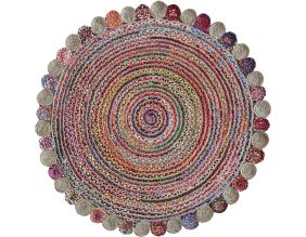Tapis rond en chanvre Accra (Diamètre 120 cm)