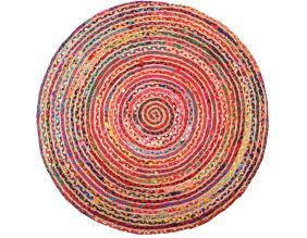 Tapis rond coloré en jute et en coton India Ø 120