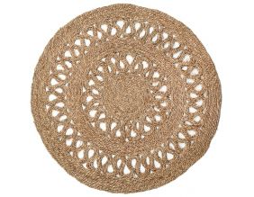 Tapis rond en jonc naturel Bohème