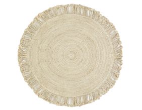 Tapis rond en jute avec franges