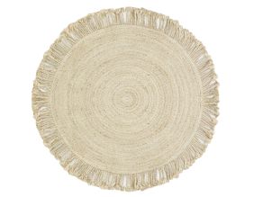 Tapis rond en jute avec franges