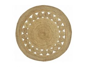 Tapis rond en jute naturelle ajourée (Diamètre 180cm)