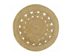 Tapis rond en jute naturelle ajourée (Diamètre 150cm)