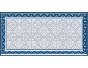 Tapis en vinyle effet carreaux de ciment 8 bleu (140 x 70 cm)