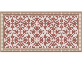 Tapis en vinyle effet carreaux de ciment carreaux 7 rouge (140 x 70 cm)