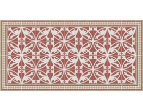 Tapis en vinyle effet carreaux de ciment carreaux 7 rouge (140 x 70 cm)