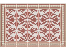 Tapis en vinyle effet carreaux de ciment carreaux 7 rouge (90 x 60 cm)