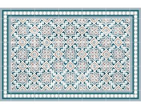 Tapis en vinyle effet carreaux de ciment classic bleu (90 x 60 cm)