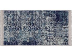 Tapis en vinyle effet tissage bleu nuit (70 x 140 cm)