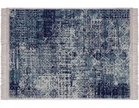Tapis en vinyle effet tissage bleu nuit (90 x 60 cm)