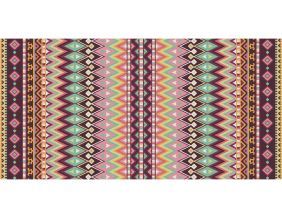 Tapis en vinyle effet tissage rouge multicolore (70 x 140 cm)