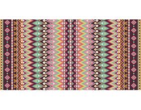 Tapis en vinyle effet tissage rouge multicolore (140 x 70 cm)