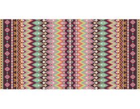 Tapis en vinyle effet tissage rouge multicolore (140 x 70 cm)