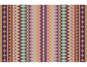 Tapis en vinyle effet tissage rouge multicolore (90 x 60 cm)
